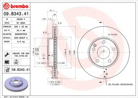 Гальмівний диск BREMBO 09.B343.41