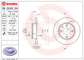Brembo Гальмівний диск BREMBO 08.5243.24 - Заображення 1