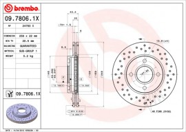 Brembo Гальмівний диск BREMBO 09.7806.1X - Заображення 1