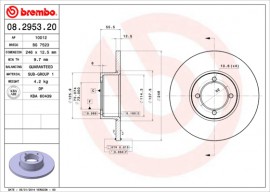 Brembo Гальмівний диск BREMBO 08.2953.20 - Заображення 1