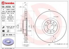 Brembo Гальмівний диск BREMBO 09.A558.11 - Заображення 1