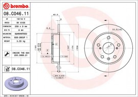 Гальмівний диск BREMBO 08.C046.11