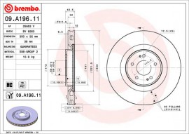 Гальмівний диск BREMBO 09.A196.11