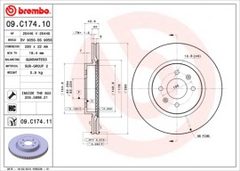 Brembo Гальмівний диск BREMBO 09.C174.11 - Заображення 1