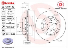 Brembo Гальмівний диск BREMBO 09.C410.13 - Заображення 1