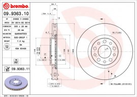 Brembo Гальмівний диск BREMBO 09.9363.11 - Заображення 1