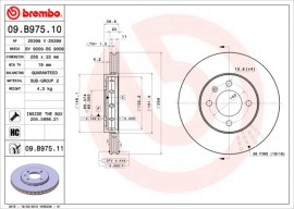 Brembo Гальмівний диск BREMBO 09.B975.11 - Заображення 1