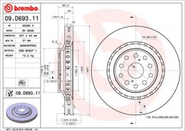 Brembo Гальмівний диск BREMBO 09.D693.11 - Заображення 1
