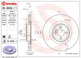 Гальмівний диск BREMBO 09.B956.11