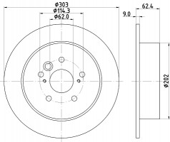 Диск тормозной задний Toyota RAV-4 1.8, 2.0 (00-05)/ Chery Tiggo 2.0, 2.4 (05-08) (ND1004K) NISSHINBO