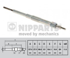 Nipparts Свічка розжарювання NIPPARTS N5717000 - Заображення 1