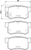 Колодки тормозные дисковые задние Honda Accord, Civic 1.4, 1.6, 1.7, 2.0 (01-05) (NP9018) NISSHINBO