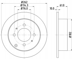 Диск тормозной задний Hyundai Matrix 1.5, 1.6, 1.8 (01-10), Sonata 2.0 (06-)/Kia Magentis 2.0, 2.5 V6 (01-) (ND6005) NISSHINBO e