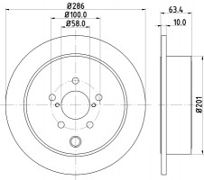 Диск тормозной задний Subaru Legacy, Impreza, Forester 1.5, 2.0, 2.5 (08-) (ND7007K) NISSHINBO