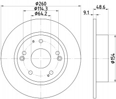 Диск тормозной задний Honda Accord 2.0 2.4 (06-) (ND8026K) NISSHINBO