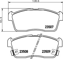 Nisshinbo Колодки тормозные дисковые передние Chevrolet Cruze 1.3, 1.5 (00-08) (NP1023) NISSHINBO - Заображення 1