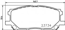 Nisshinbo Колодки тормозные дисковые передние Lexus RX 270 ,350, 400h, 450h (08-)/Toyota Prius Hybrid 1.5 (03-09) (NP1062) NISSHINBO f3183 - Заображення 1
