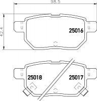 Колодки тормозные дисковые задние Toyota Auris, Yaris 1.3, 1.4, 1.6 (06-) (NP1071) NISSHINBO