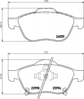 Nisshinbo Колодки тормозные дисковые передние Toyota Avensis 1.6, 1.8, 2.0 (97-03) (NP1117) NISSHINBO - Заображення 1