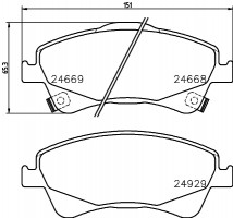 Колодки тормозные дисковые передние Toyota Auris, Avensis, Verso 1.6, 1.8, 2.0 (08-) (NP1119) NISSHINBO