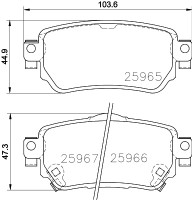 Колодки тормозные дисковые задние Nissan Qashqai, X-Trail 1.5, 1.6, 2.0 (13-) (NP2073) NISSHINBO