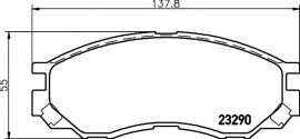 Nisshinbo Колодки тормозные дисковые передние Mitsubishi L200, L300, L400 2.0, 2.4, 2.5 (91-05) (NP3012) NISSHINBO - Заображення 1
