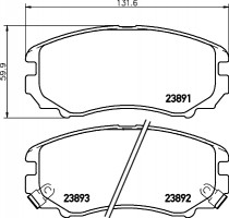 Колодки тормозные дисковые передние Hyundai Elantra, Sonata IV, Tucson/Kia Soul, Sportage 1.6, 2.0, 2.4 (06-) (NP6003) NISSHINBO