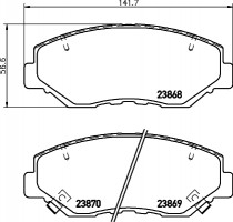 Колодки тормозные дисковые передние Honda CR-V II 2.0, 2.2 (99-06) (NP8004) NISSHINBO