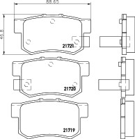 Колодки тормозные дисковые задние Honda Civic VII 1.4, 2.0 (00-05) (NP8008) NISSHINBO