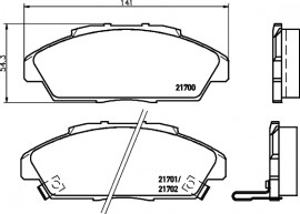 Nisshinbo Колодки тормозные дисковые передние Honda Accord IV 1.8, 2.2 (90-93) (NP8024) NISSHINBO - Заображення 1