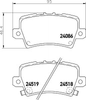 Nisshinbo Колодки тормозные дисковые задние Honda Civic VIII 1.4, 1.6, 1.8, 2.0 (05-) (NP8039) NISSHINBO - Заображення 1