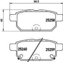 Колодки тормозные дисковые задние Suzuki Swift 1.2, SX-4 1.6 (10-) (NP9016) NISSHINBO