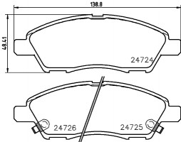 Колодки тормозные дисковые передние Nissan Tiida 1.5, 1.6, 1.8 (07-14) (NP2039) NISSHINBO