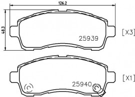 Nisshinbo Колодки тормозные дисковые передние Suzuki Swift/Mazda 2/ Daihatsu Materia 1.2, 1.3, 1.5, 1.6 (06-) (NP5029) NISSHINBO 7733bd603 - Заображення 1