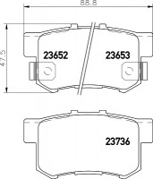 Колодки тормозные дисковые задние Honda Civic 1.4, 1.6, 1.8 (00-05) (NP8001) NISSHINBO