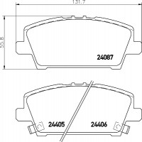 Nisshinbo Колодки тормозные дисковые передние Honda Civic 1.4, 1.6, 1.8, 2.0 (05-) (NP8042) NISSHINBO - Заображення 1