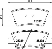 Nisshinbo Колодки тормозные дисковые задние Kia Soul/Hyundai Sonata 1.6, 2.0, 2.4, 3.0 (05-) (NP6020) NISSHINBO - Заображення 1