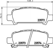 Nisshinbo Колодки тормозные дисковые задние Subaru Legacy, Outback 2.0, 3.0 (03-) (NP7003) NISSHINBO - Заображення 1