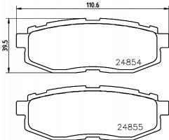 Nisshinbo Колодки тормозные дисковые задние Subaru Forester 2.0 (13-19), Tribeca 3.0, 3.6 (06-14) (NP7013) NISSHINBO - Заображення 1
