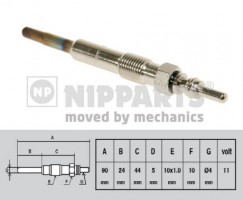 Nipparts Свічка розжарювання NIPPARTS J5715014 - Заображення 1