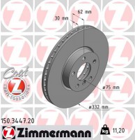 Zimmermann диск гальмівний Coat Z Zimmermann 150344720 34116886478 - Заображення 1