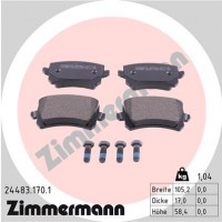 Zimmermann колодки гальмівні дискові, задні Zimmermann 244831701 3AA698451A - Заображення 1