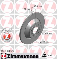Zimmermann диск гальмівний Coat Z Zimmermann 100332020 4F0615601E - Заображення 1