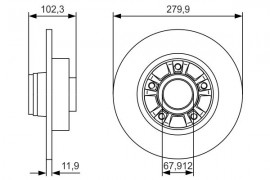 Bosch Гальмівний диск Bosch 0986479S44 91159916 - Заображення 1