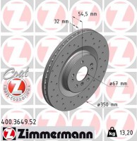 диск гальмівний SPORT Z Zimmermann 400364952 A1644210512