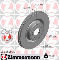 Zimmermann диск гальмівний Coat Z Zimmermann 400550020 A1664210712 - Заображення 1