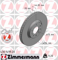 Zimmermann диск гальмівний Coat Z Zimmermann 430149920 93175606 - Заображення 1
