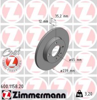 диск гальмівний Coat Z ZIMMERMANN 321615301