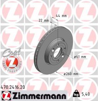 диск гальмівний Coat Z Zimmermann 470241620 40206AX600