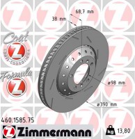 Zimmermann диск гальмівний FORMULA Z правий Zimmermann 460158575 298615302C - Заображення 1
